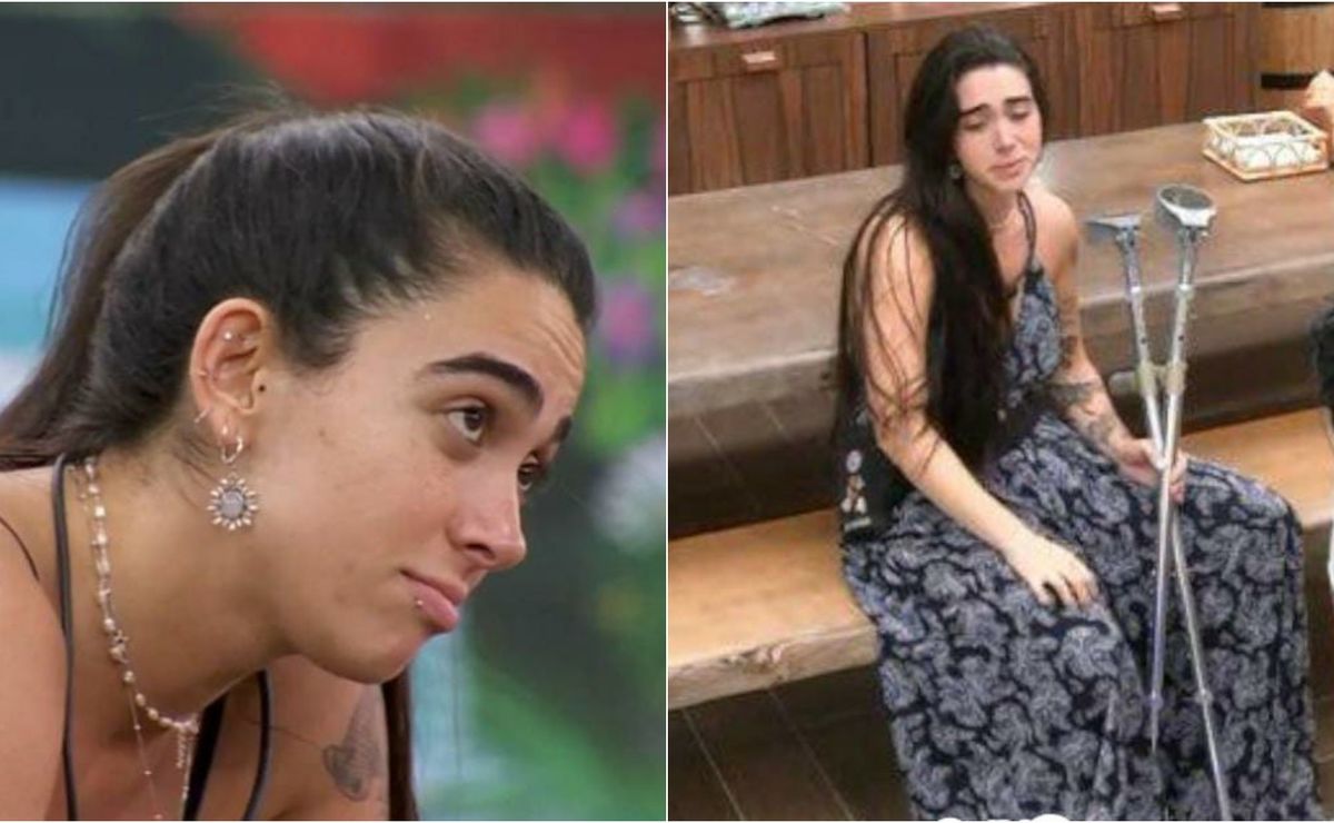 bbb 24: giovanna lima quebra um dos pés e terá que usar muletas para se locomover