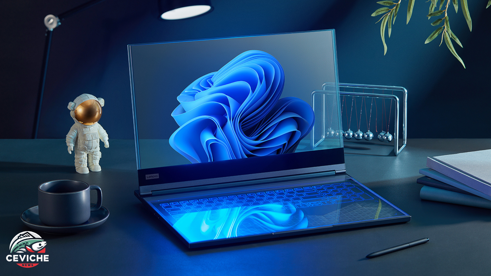 mwc 2024: lenovo presentó la primera notebook con pantalla transparente