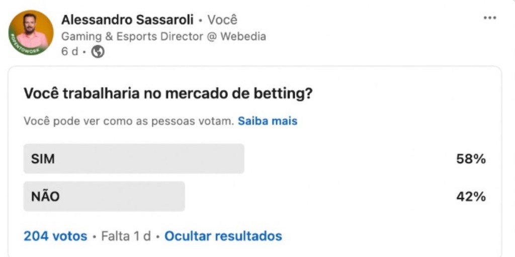 você trabalharia no mercado de apostas?