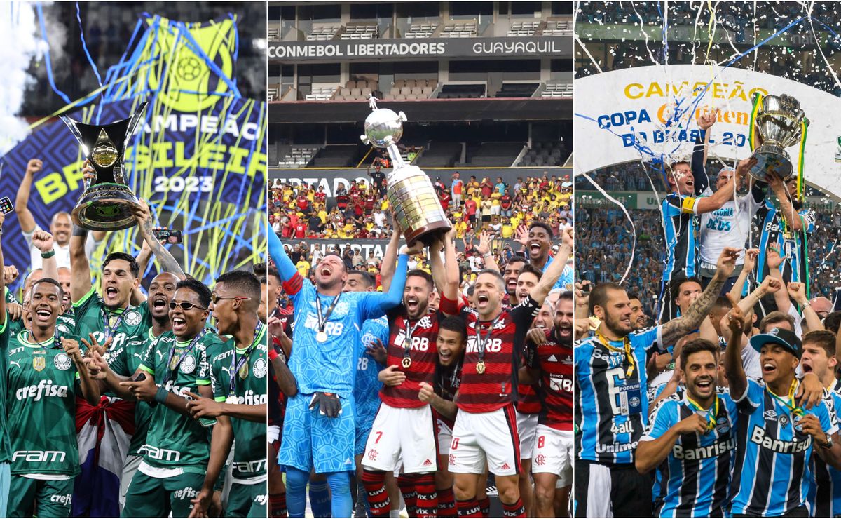 palmeiras, flamengo, grêmio e mais: veja ranking das equipes com mais títulos conquistados nos últimos 10 anos