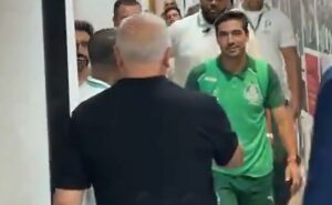 saiu em vídeo: belmonte recepciona abel ferreira no morumbis após confusão no último são paulo x palmeiras