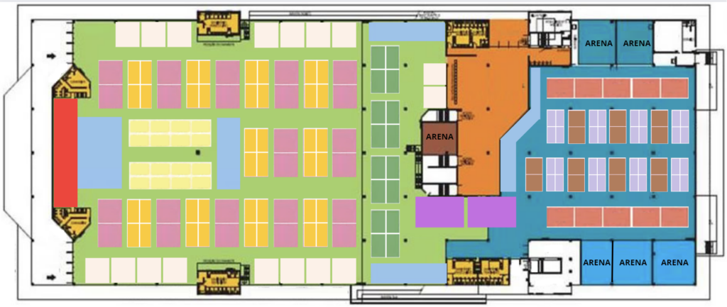 mapa do evento com metragem e valores