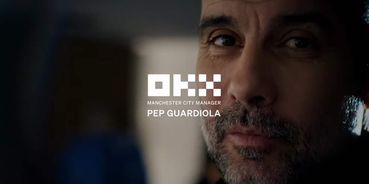 pep guardiola, técnico do manchester city, é novo protagonista de campanha global da okx