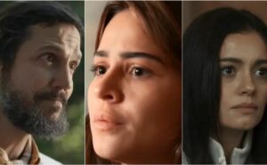 renascer: egídio 'surta', aponta arma contra sandra e rachid, mas leva invertida de eliana: "arranco os documentos"