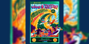 com paleta de cores do brasil, wsl divulga pôster oficial do vivo rio pro 2024