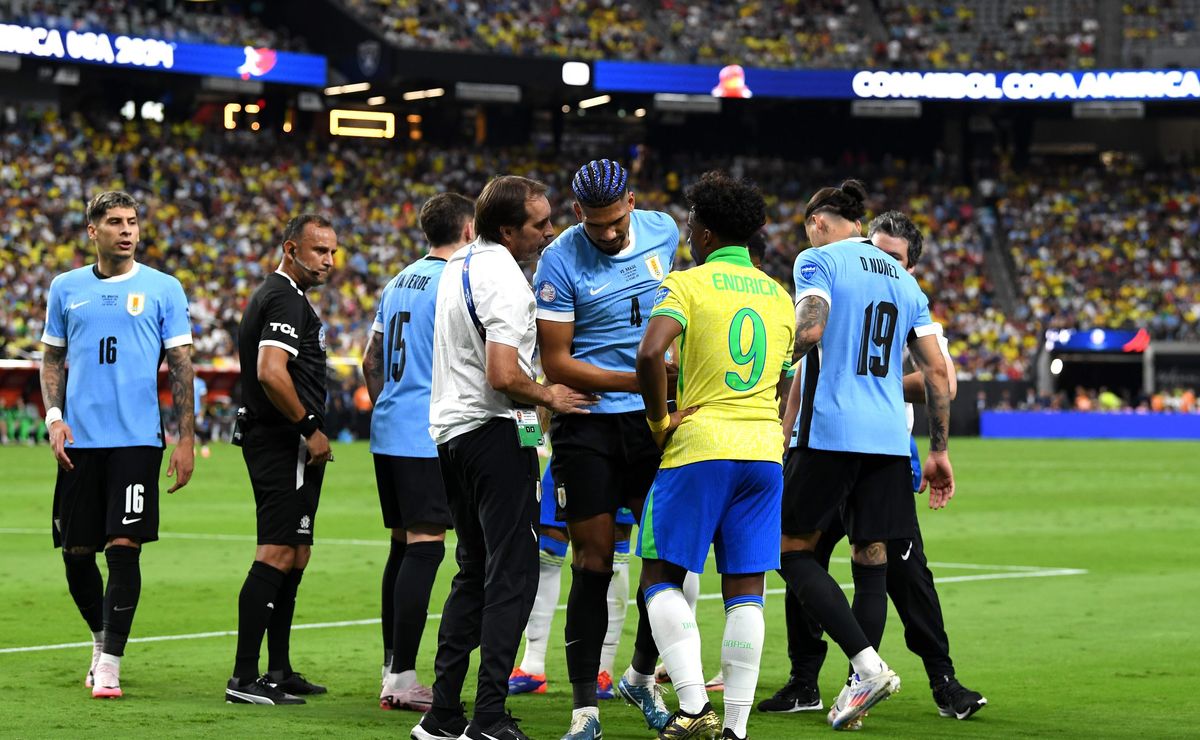 brasil x uruguai é marcado por provocações de araujo em endrick