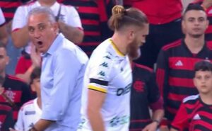 transmissão flagra bronca de tite em pitta em empate do flamengo: "cai toda hora"