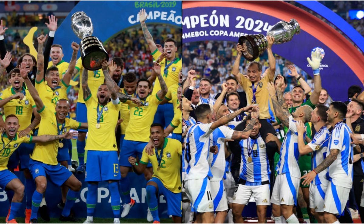 saiba qual seleção tem mais títulos na história, brasil ou argentina