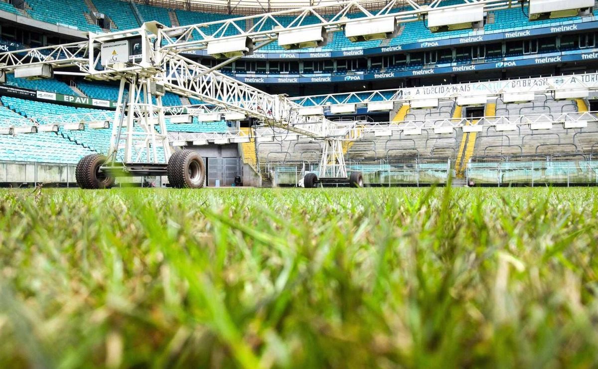 arena do grêmio divulga situação do gramado e data de possível retorno