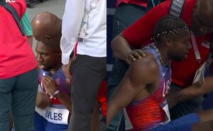 olimpíadas 2024: noah lyles sai em cadeira de rodas após conquistar bronze nos 200m mesmo com covid 19