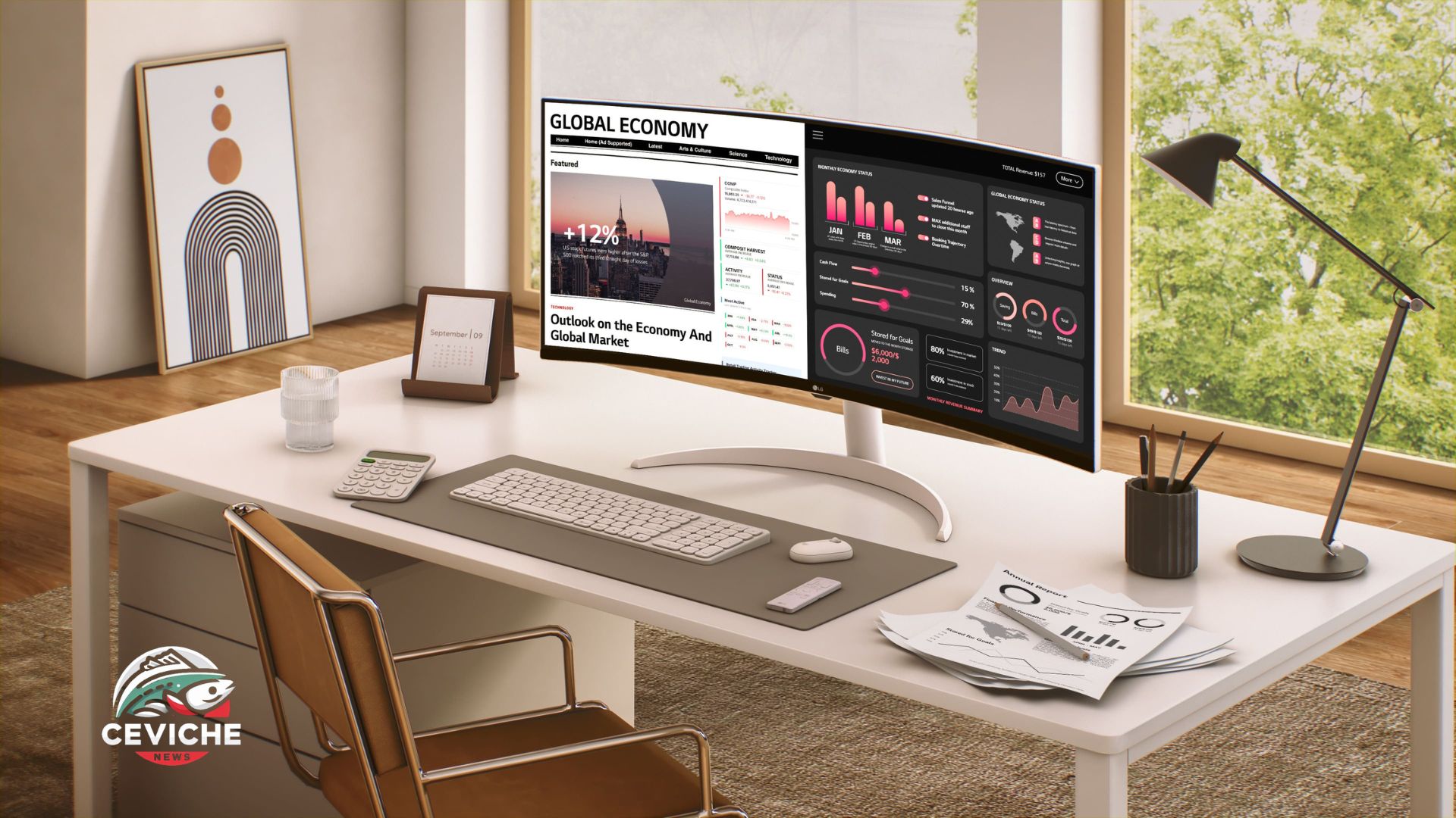 lg lanzó su primer monitor inteligente que presenta una pantalla ultrawide curva