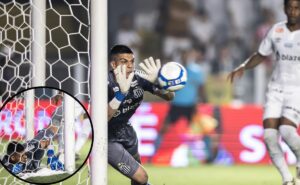 câmeras flagram lance polêmico em possível gol no empate entre santos x novorizontino