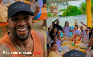 "fizeram uma vaquinha"; davi brito recebe fãs em salvador para churrasco na sua casa