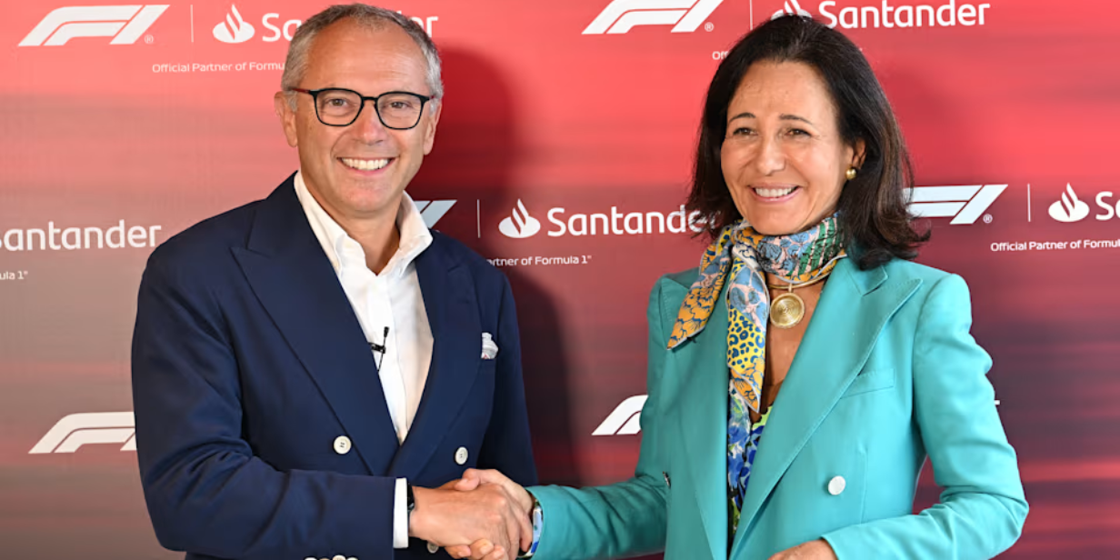 depois de deixar ferrari, santander anuncia parceria com fórmula 1