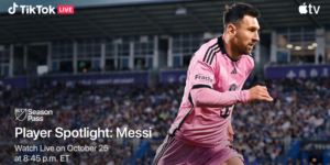 tiktok anuncia transmissão com câmera exclusiva para messi em jogo do inter miami