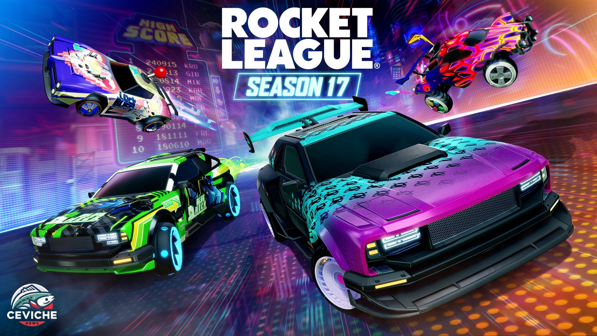 rocket league presenta la temporada 17: una aventura arcade retro