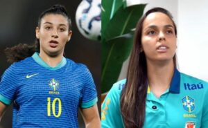duda sampaio e gabi portilho comemoram ano vitorioso da seleção feminina após vitória sobre a austrália