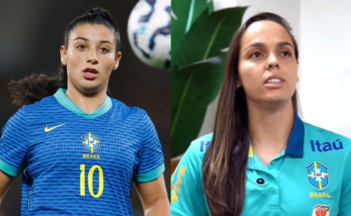 duda sampaio e gabi portilho comemoram ano vitorioso da seleção feminina após vitória sobre a austrália