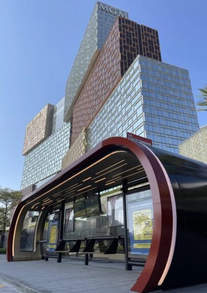 mgm china designs a bus shelter in macau