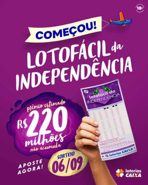 lotofácil da independência: bilhetes para concurso com prêmio estimado em r$ 220 milhões começam a ser vendidos