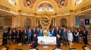 sands china celebrates 1.1 billionth visitor in macau