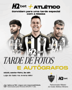 h2bet promove ação para torcedores do atlético mg em parceria com jogadores