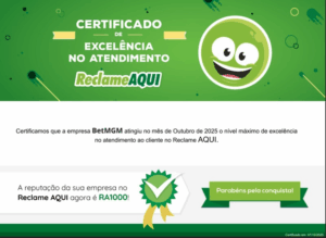 betmgm conquista selo ra1000 no reclame aqui