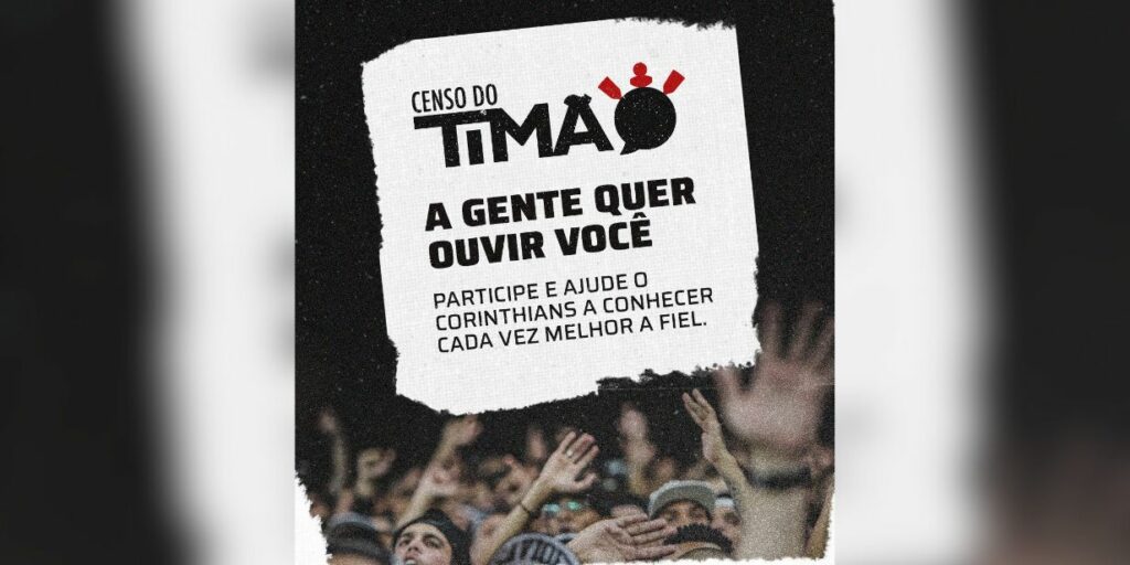 corinthians lança censo do timão para mapear perfil do torcedor