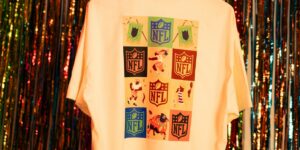 nfl une super bowl e carnaval em coleção de vestuário