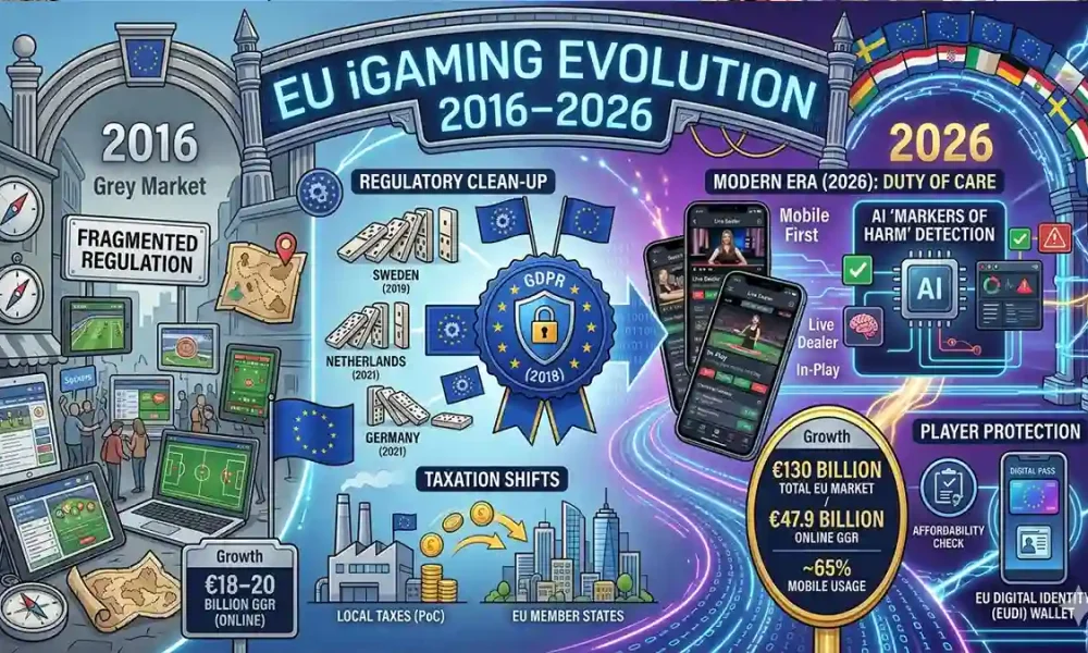 eu igaming evolution 2016–2026: from monopolies to regulated chaos